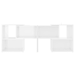 Avis Maison Chic Meuble TV scandinave - Banc TV pour salon Blanc brillant 104x30x52 cm Aggloméré -MN95310