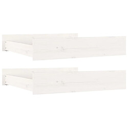 vidaXL Tiroirs de lit 2 pcs blanc Bois de pin massif