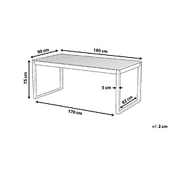 Avis Beliani Table de jardin 180 x 90 cm Bois Bois foncé SASSARI