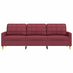 Avis vidaXL Canapé à 3 places Rouge bordeaux 210 cm Tissu