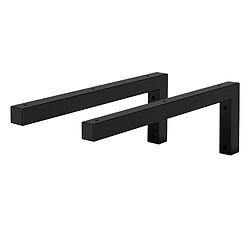 ML-Design Set 2x Consoles Murales en Forme de L, 400x150x30 mm, Noir, Acier, Design Flottant Équerre, Supports d'Étagère en Angle pour Lavabo/Table pour Salle de Bain/Salon, Matériel de Montage Inclus 