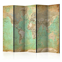 Paris Prix Paravent 5 Volets Turquoise World Map 172x225cm