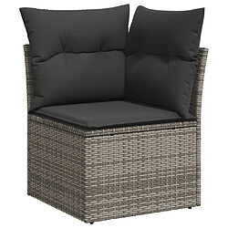 Avis vidaXL Salon de jardin avec coussins 12 pcs gris résine tressée