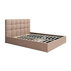 Lit coffre 160 x 200 cm - Velours - Beige + Matelas - MIRDAL de Pascal Morabito pas cher