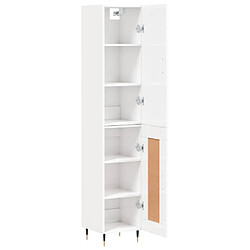 Acheter Maison Chic Buffet,Meuble de Rangement,commode pour salon,Cuisine Blanc brillant 34,5x34x180 cm Bois d'ingénierie -MN11125