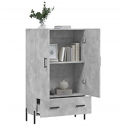 Avis vidaXL Buffet haut gris béton 69,5x31x115 cm bois d'ingénierie