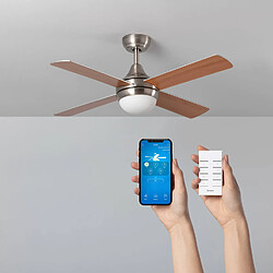 Ledkia Ventilateur de Plafond Navy Niquel 110cm WiFi Nickel