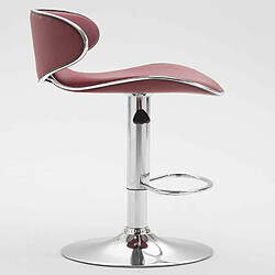 Decoshop26 Tabouret de bar chaise de bar x2 hauteur réglable avec repose pieds en synthétique bordeaux et métal TDB10132