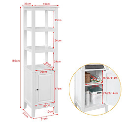 Acheter SoBuy FRG205-W Meuble Colonne de Salle de Bain Armoire Toilette haute Blanc