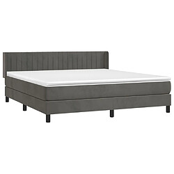 Avis Maison Chic Lit Adulte - Lit simple Lit à sommier tapissier et matelas moelleux - Meuble de Chambre - Gris foncé 160x200cm Velours -MN62347