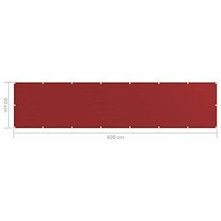 Acheter vidaXL Écran de balcon Rouge 90x400 cm PEHD