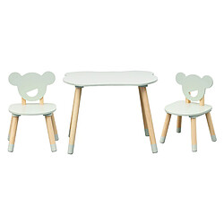 Mobili Rebecca Table et 2 chaises pour enfants Rebecca Mobili Aniba 44x60x56 MDF Pin Vert d'eau Marron ENSEMBLE 3 pcs 