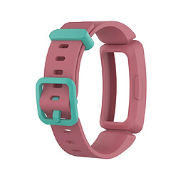 Wewoo Bracelet pour montre connectée de en silicone Smartwatch Fitbit Inspire HR pastèque rouge + boucle verte 