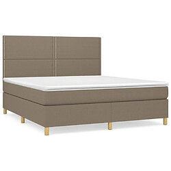 vidaXL Sommier à lattes de lit avec matelas Taupe 160x200 cm Tissu