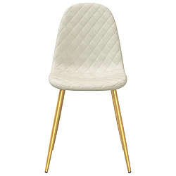 Acheter Maison Chic Lot de 6 Chaises à manger | Chaise de salle à manger cuisine blanc crème velours -GKD76323