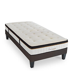 MAISON AUBERTIN Matelas Mémoire + sommier gris 90x190cm Ensemble matelas à Mémoire de forme et Sommier en kit 90x190