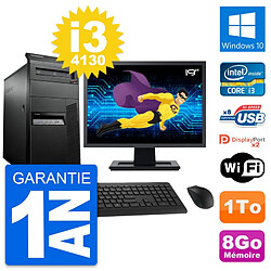 PC Tour Lenovo M93p Ecran 19" Intel i3-4130 RAM 8Go Disque 1To Windows 10 Wifi · Occasion 