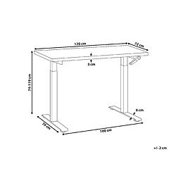 Avis Beliani Table à hauteur ajustable Manuel 120 x 72 cm Bois foncé DESTINES