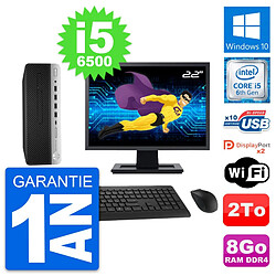 PC HP ProDesk 600 G3 SFF Ecran 22" i5-6500 RAM 8Go Disque 2To Windows 10 Wifi · Occasion 