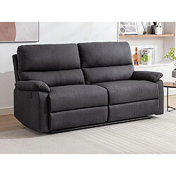 Vente-Unique Canapé 3 places et 2 places relax électrique en tissu gris anthracite LUNANO pas cher