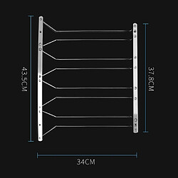 Wewoo Porte-verre à vin suspendu en acier inoxydable MICLAN à quatre rangées, taille: 34 * 38 * 43cm