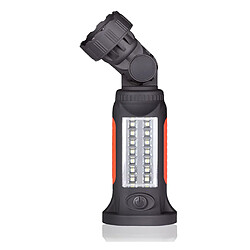 Chrono Lampe torche LED, lampe de travail magnétique portable lampe de poche lampe d'inspection lampe de camping, base magnétique puissante, tête rotative 180 360 degrés (noir)