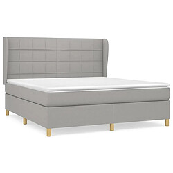 vidaXL Sommier à lattes de lit avec matelas Gris clair 160x200cm Tissu