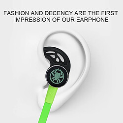 Wewoo Ecouteurs Casque de jeu 3,5 mm avec microphone Stéréo magnétique câblé dans l'oreille micro (vert) pas cher