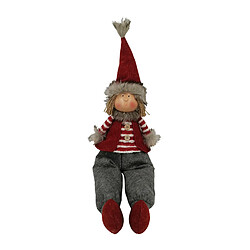 Mobili Rebecca Elf Nordique Gnome De Noël En Tissu Gris Rouge Décoration De Noël