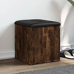 Maison Chic Banc de rangement | Meuble de rangement d'Entrée | Coffres d'Intérieur chêne fumé 42x42x45 cm bois d'ingénierie -MN70263