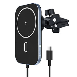 Support Voiture Magsafe iPhone Charge Rapide 15W Grille d'Aération Noir Swissten