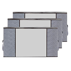 Avis 3 Pièces Organisateurs De Sac De Rangement Pliable Vêtements Stockage De Plume Gris Horizontal