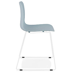 Avis Alterego Chaise moderne 'EXPO' bleue avec pieds en métal blanc