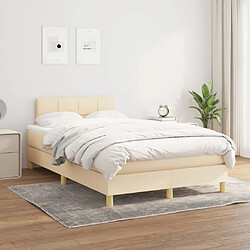 Maison Chic Lit Adulte - Lit simple Lit à sommier tapissier avec matelas moelleux - Meuble de Chambre - Crème 120x200 cm Tissu -MN65101