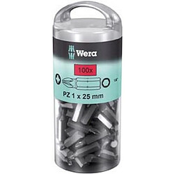 Wera Embout cruciforme PZ 1/4'' grand pack, 25 mm de long, Dimensions : PZ 1 