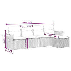 Avis vidaXL Salon de jardin 5 pcs avec coussins gris résine tressée