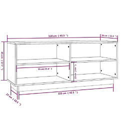 vidaXL Armoire à chaussures Gris 110x34x45 cm Bois de pin massif pas cher