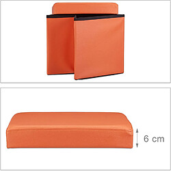 Avis Helloshop26 Tabouret pouf banquette pliant meuble de rangement stable synthétique 38 cm orange 13_0002806_6