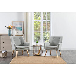 Vente-Unique Fauteuil en tissu gris SERINO