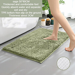 LUUCOZK Tapis de bain antidérapants absorbants à séchage rapide, décoration de salle de bain, sauge 50 x 80 cm-Taille standard 