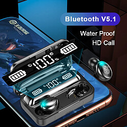 GUPBOO Casque stéréo F9 Bluetooth 5.1 TWS avec anti-bruit 