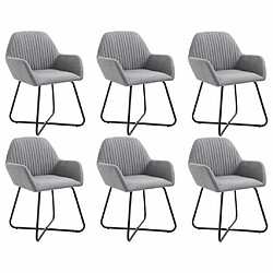 Maison Chic Lot de 6 Chaises à manger | Chaise de salle à manger cuisine gris clair tissu -GKD95166