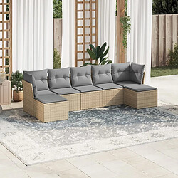 vidaXL Salon de jardin avec coussins 7 pcs gris clair résine tressée 