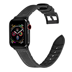 Wewoo Bracelet de montre en acier inoxydable TPU de couleur unie pour Apple Watch séries 5 et 440 mm / 3 et 2 et 138 mm noir