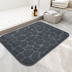 LUUCOZK Tapis de bain antidérapants, absorbants, à séchage rapide, décoration de salle de bain, gris foncé-50 x80CM