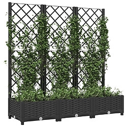 Avis Maison Chic Jardinière,Bac à fleurs avec treillis - pot de fleur Noir 120x40x121,5 cm PP -GKD62611