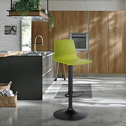 Tabouret bar de cuisine design noir mat réglable en hauteur Grand Soleil Imola Matt, Couleur: Anis vert