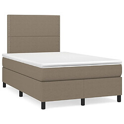 vidaXL Sommier à lattes de lit avec matelas Taupe 120x200 cm Tissu