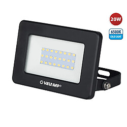 VELAMP PADLIGHT5, projecteur LED SMD 20W IP65, noir 6500K 