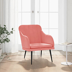 vidaXL Fauteuil Rose 63x76x80 cm Velours